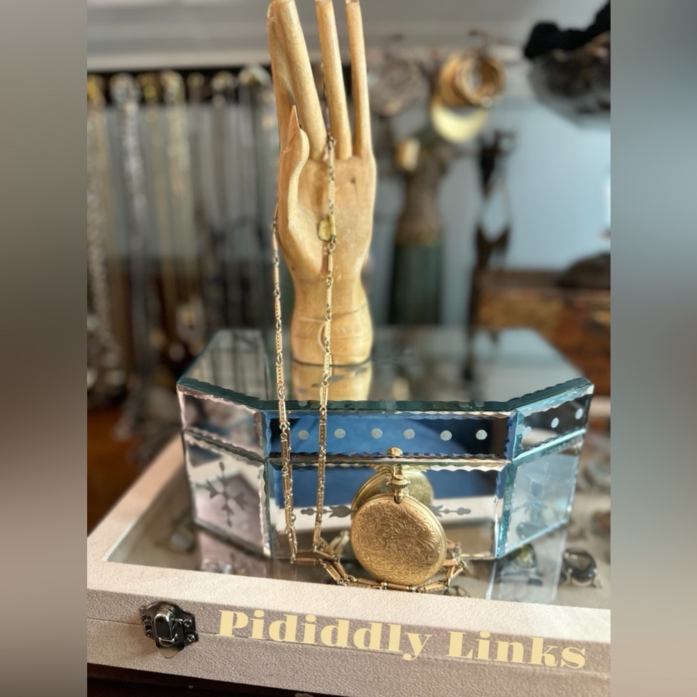 PIDIDDLY LINKS Vintage Antique Brass Double Locket Necklace